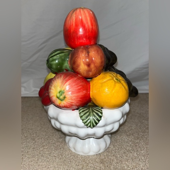 Vintage Portuguese Majolica Fruit Tree Vase Centerpiece - MCM Beauty! - Picture 3 of 6